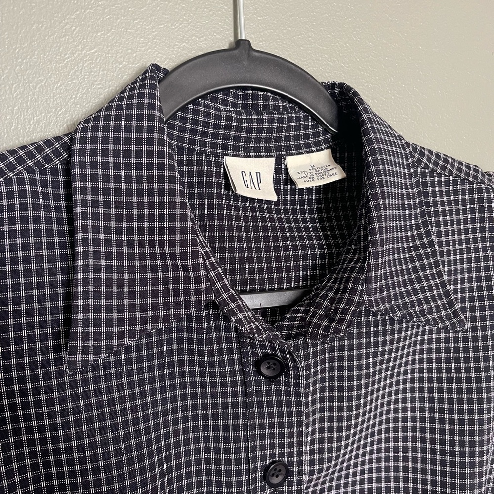 GAP Women’s Navy and White Plaid A Line Dress